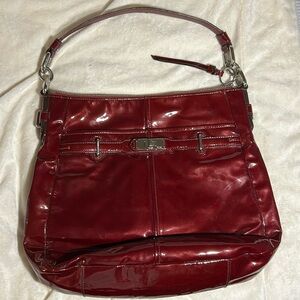 Red Patent Leather Coach Handbag